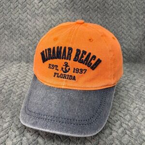 Alvin's Island Miramar Beach Florida OS Orange Blue Faded Souvenir Dad Hat